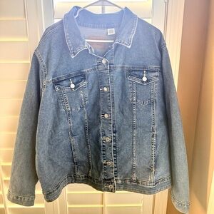 Signature Levi Strauss Women’s 4X Blue Denim Jean Jacket Plus Size